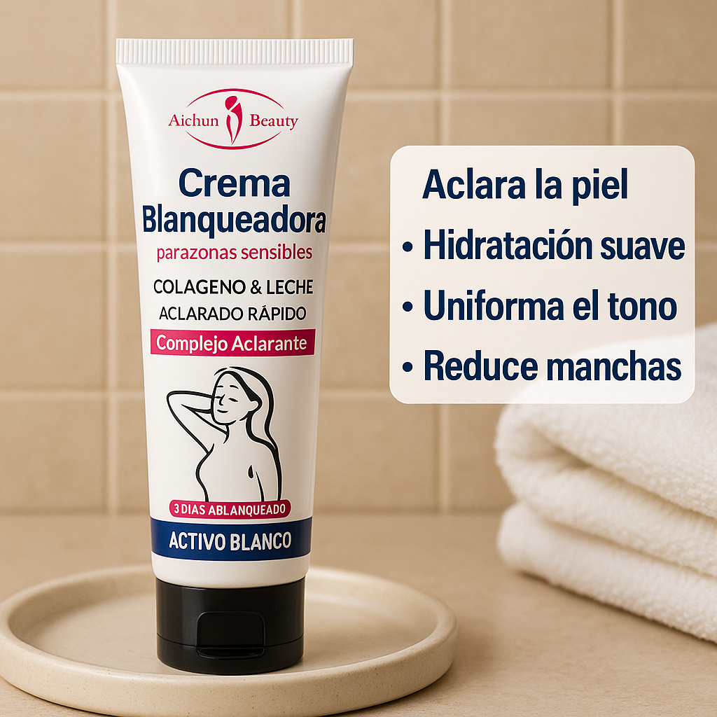 Crema blanqueadora recupera el tono natural de tus axilas y zona intima ♥️